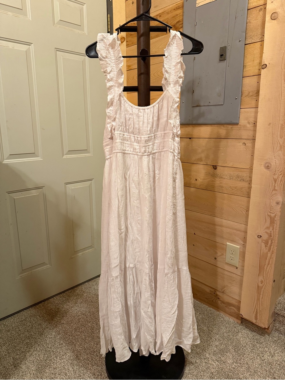 Abercrombie & Fitch White Textured Dress